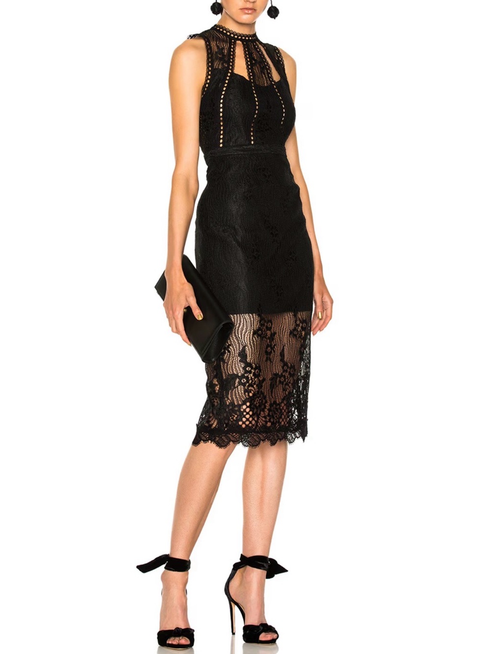 Alexis Oralie Dress, Black Lace Cocktail Dress, Size Small, Black, Guipure Lace
